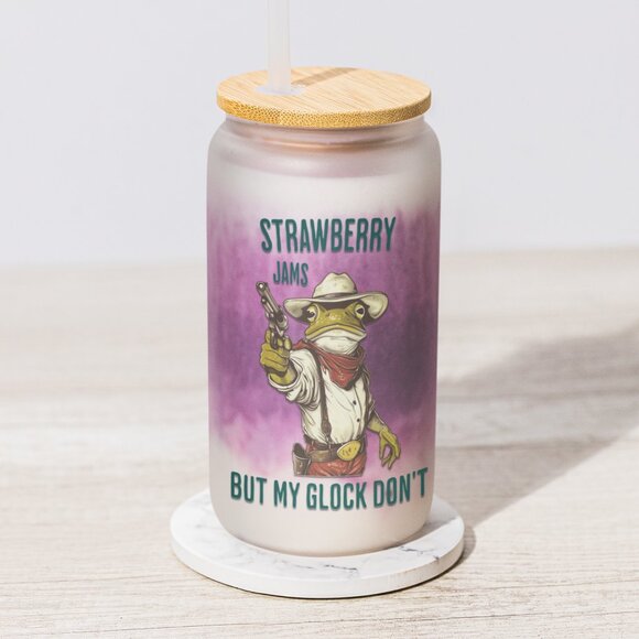 Frog Mug, Funny Meme Mug, Unhinged Graphic, Funny Mugs, Strawberry Jams, 16oz - Picture 3 of 7